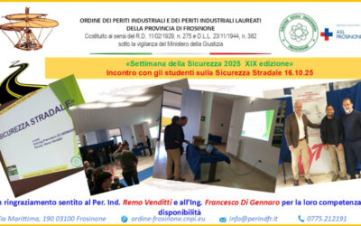 Settimana della Sicurezza, XIX edizione, promossa da ASL Frosinone con incontro con i giovani studenti, nell’obbiettivo di promuovere una cultura della prevenzione e della consapevolezza, affrontando il tema della Sicurezza Stradale