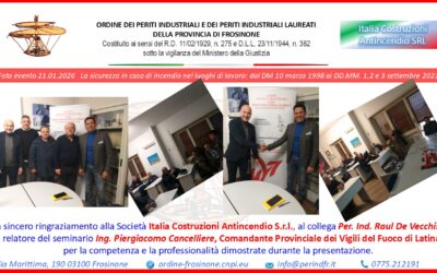 Seminario 21.01.2026 La sicurezza in caso di incendio nei luoghi di lavoro