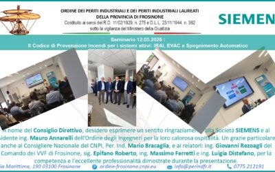 Seminario 12.05.2026 SIEMENS  «Il Codice di Prevenzione Incendi per i sistemi attivi: IRAI, EVAC e Spegnimento Automatico»