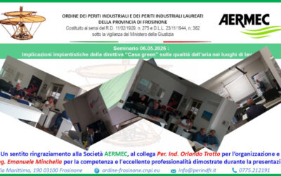 06.05.2026 seminario AERMEC Implicazioni impiantistiche della direttiva “Case green” sulla qualità dell’aria nei luoghi di lavoro