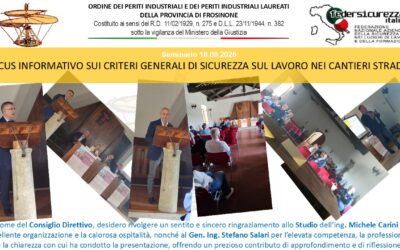 SEMINARIO 18.09.2026 – FOCUS INFORMATIVO SUI CRITERI GENERALI DI SICUREZZA SUL LAVORO NEI CANTIERI STRADALI –