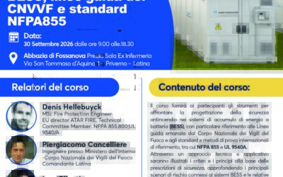 30 Settembre 2026 dalle ore 9:00 alle 18:30 Corso di Aggiornamento PREVENZIONE INCENDI – 8H